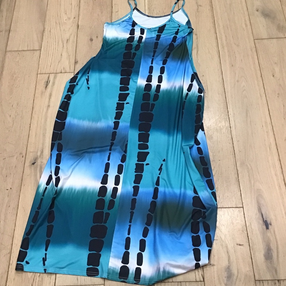 SHEIN Blue and Black Maxi Dress